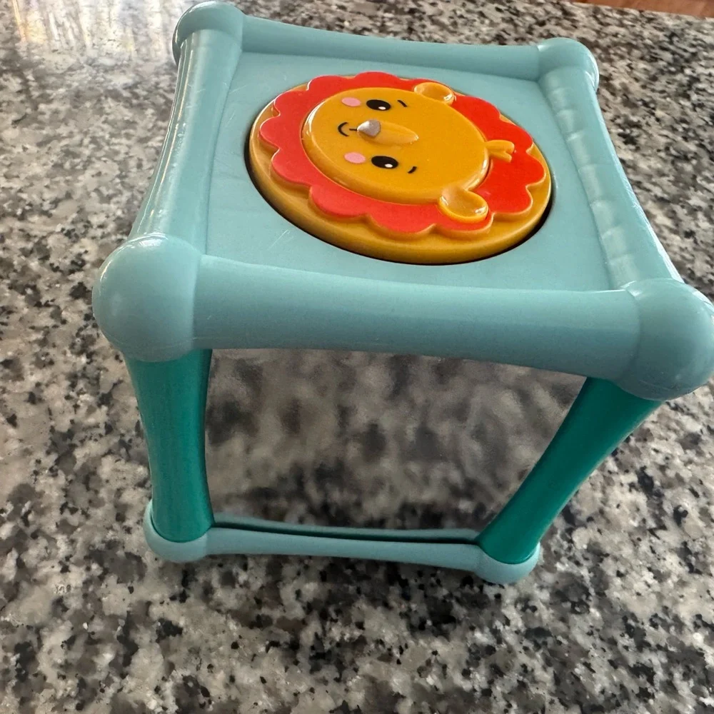 Fisher-Price Teal and Yellow Lion Activity Block